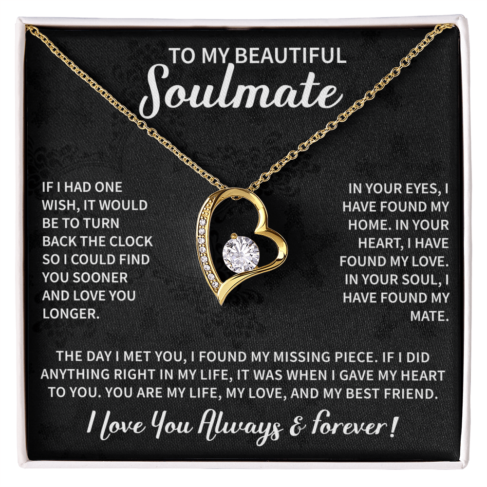Beautiful Soulmate Necklace To My Beautiful Wife - My Future Wife Gift Soulmate Jewelry Forever Love Necklace - Beauty Belliss