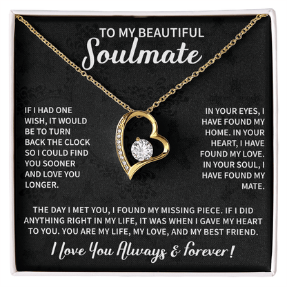 Beautiful Soulmate Necklace To My Beautiful Wife - My Future Wife Gift Soulmate Jewelry Forever Love Necklace - Beauty Belliss