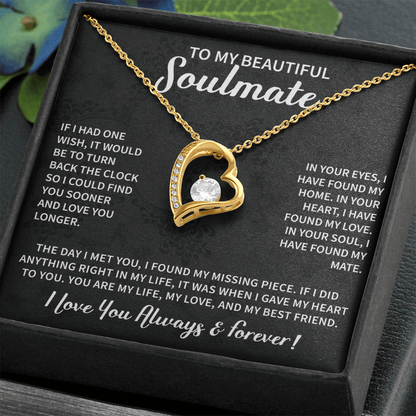 Beautiful Soulmate Necklace To My Beautiful Wife - My Future Wife Gift Soulmate Jewelry Forever Love Necklace - Beauty Belliss