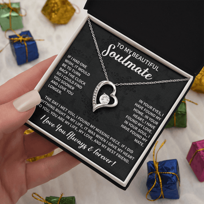 Beautiful Soulmate Necklace To My Beautiful Wife - My Future Wife Gift Soulmate Jewelry Forever Love Necklace - Beauty Belliss
