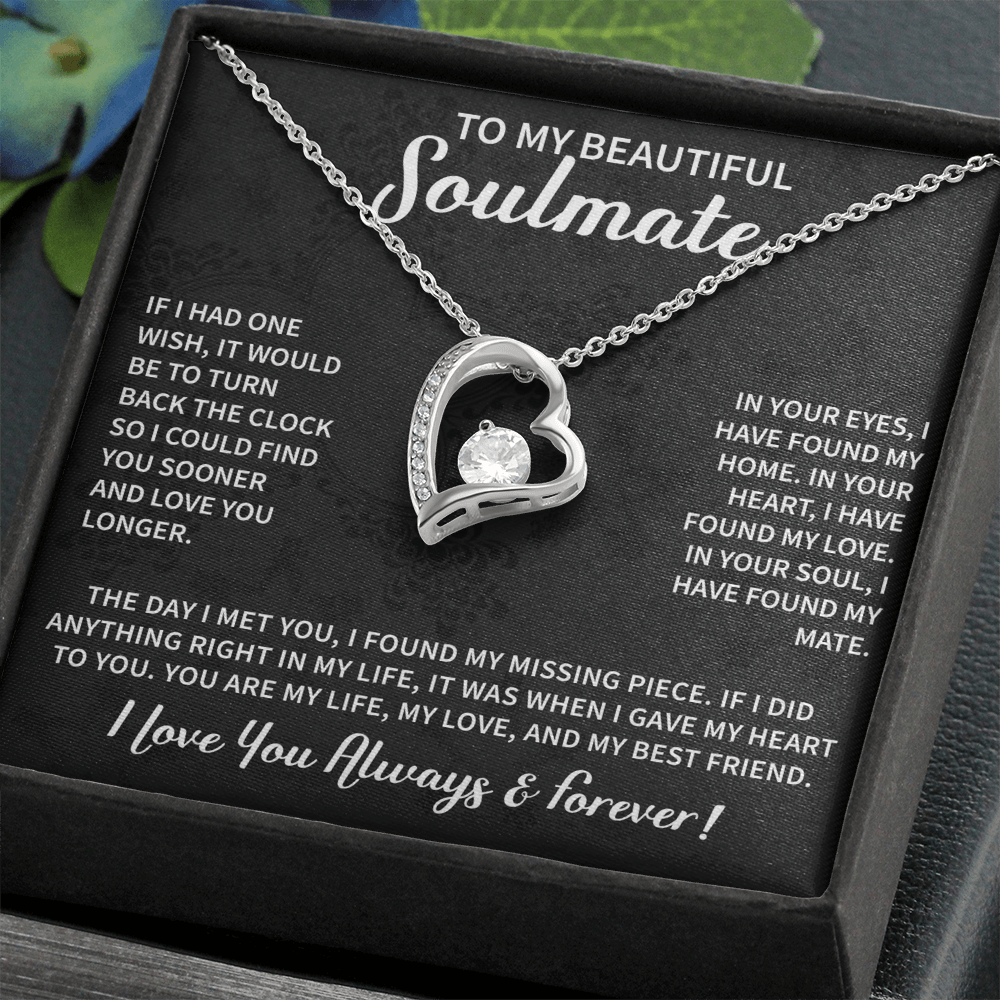 Beautiful Soulmate Necklace To My Beautiful Wife - My Future Wife Gift Soulmate Jewelry Forever Love Necklace - Beauty Belliss
