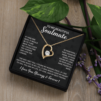 Beautiful Soulmate Necklace To My Beautiful Wife - My Future Wife Gift Soulmate Jewelry Forever Love Necklace - Beauty Belliss