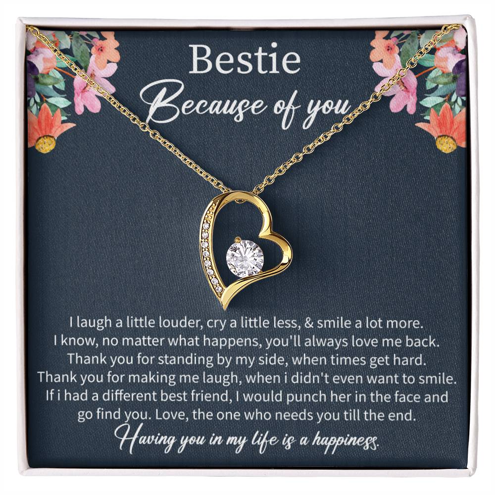 Best Friend Birthday Necklace with Message Card – Long Distance Friendship Gift for Women - Beauty Belliss