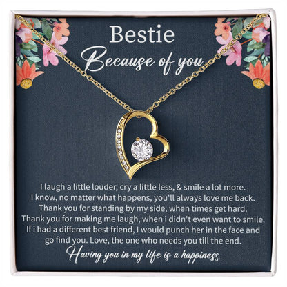 Best Friend Birthday Necklace with Message Card – Long Distance Friendship Gift for Women - Beauty Belliss