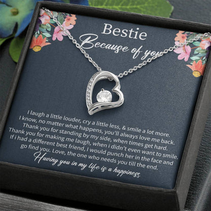 Best Friend Birthday Necklace with Message Card – Long Distance Friendship Gift for Women - Beauty Belliss