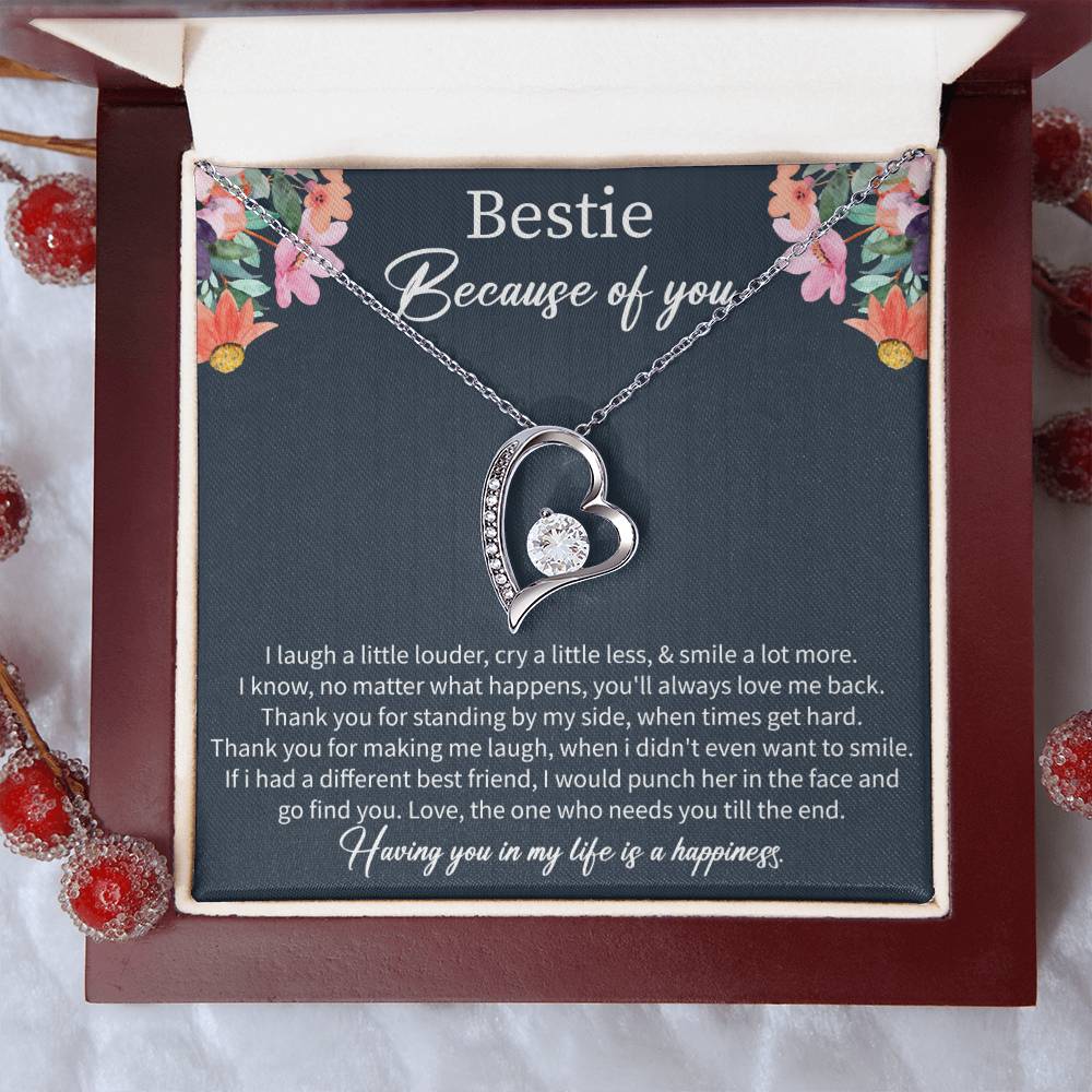 Best Friend Birthday Necklace with Message Card – Long Distance Friendship Gift for Women - Beauty Belliss
