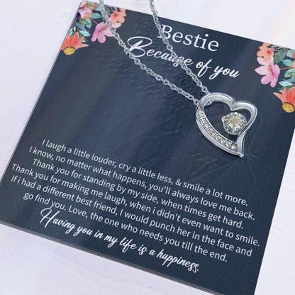 Best Friend Birthday Necklace with Message Card – Long Distance Friendship Gift for Women - Beauty Belliss