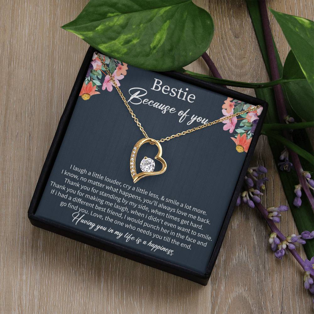 Best Friend Birthday Necklace with Message Card – Long Distance Friendship Gift for Women - Beauty Belliss