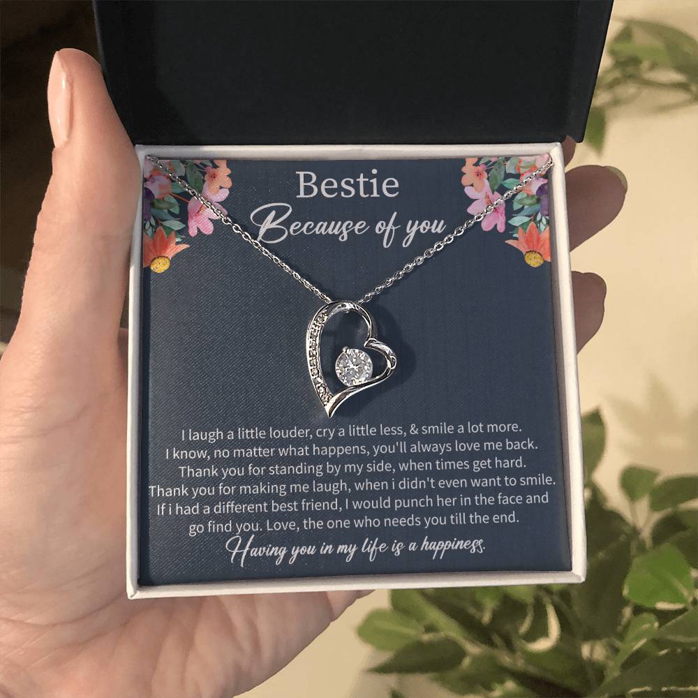 Best Friend Birthday Necklace with Message Card – Long Distance Friendship Gift for Women - Beauty Belliss
