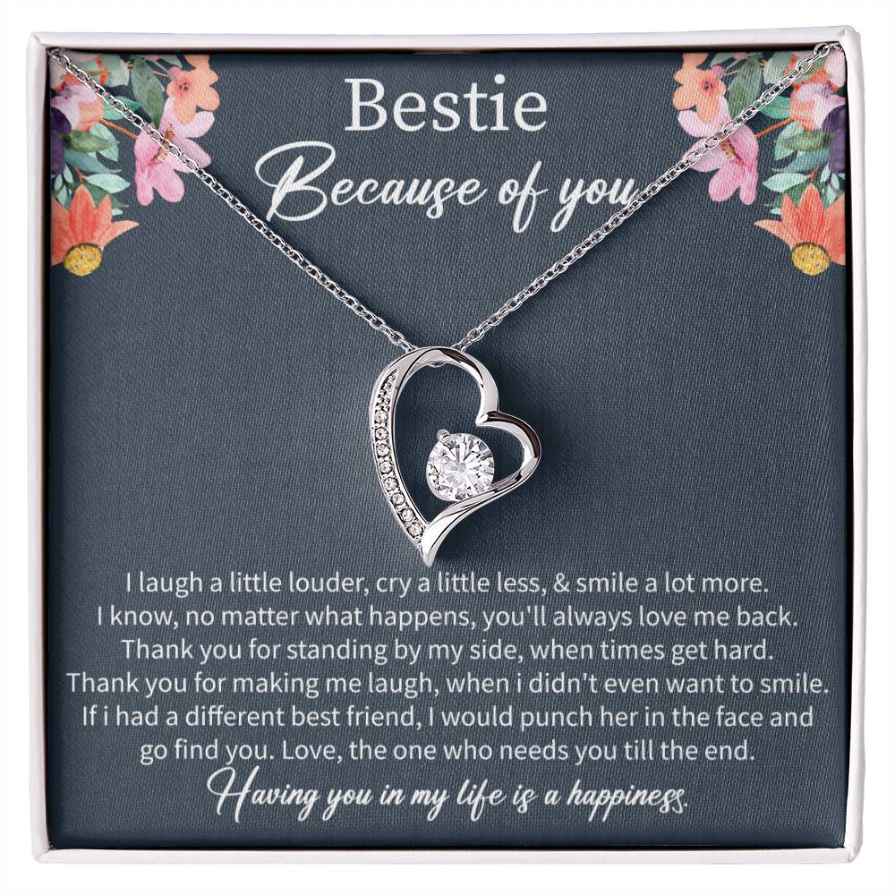 Best Friend Birthday Necklace with Message Card – Long Distance Friendship Gift for Women - Beauty Belliss