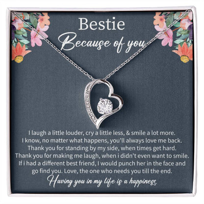 Best Friend Birthday Necklace with Message Card – Long Distance Friendship Gift for Women - Beauty Belliss