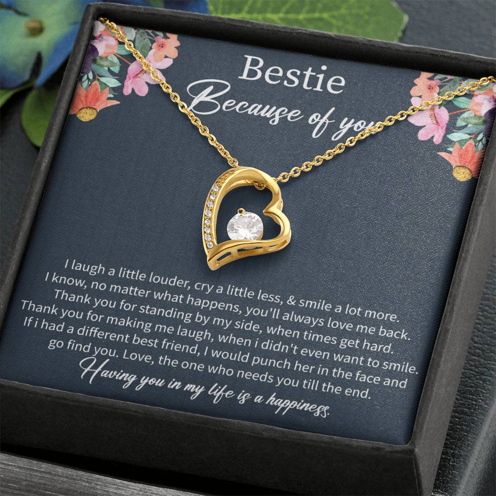Best Friend Birthday Necklace with Message Card – Long Distance Friendship Gift for Women - Beauty Belliss