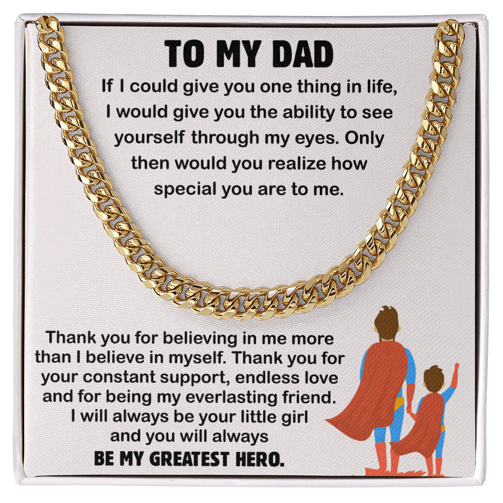 thoughtful birthday gift necklace for dad featuring a bold Cuban link design