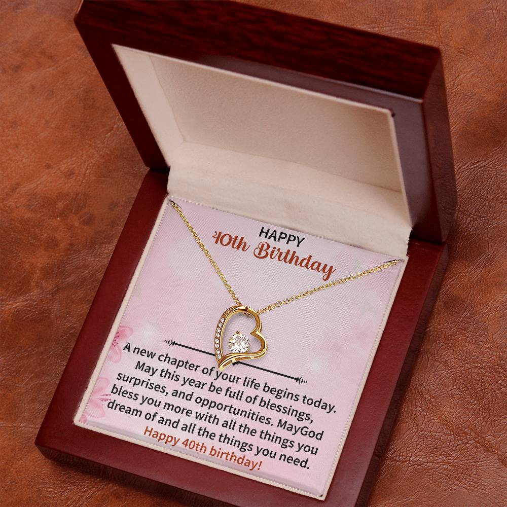 thoughtful necklace gift for girlfriend on her 40th birthday