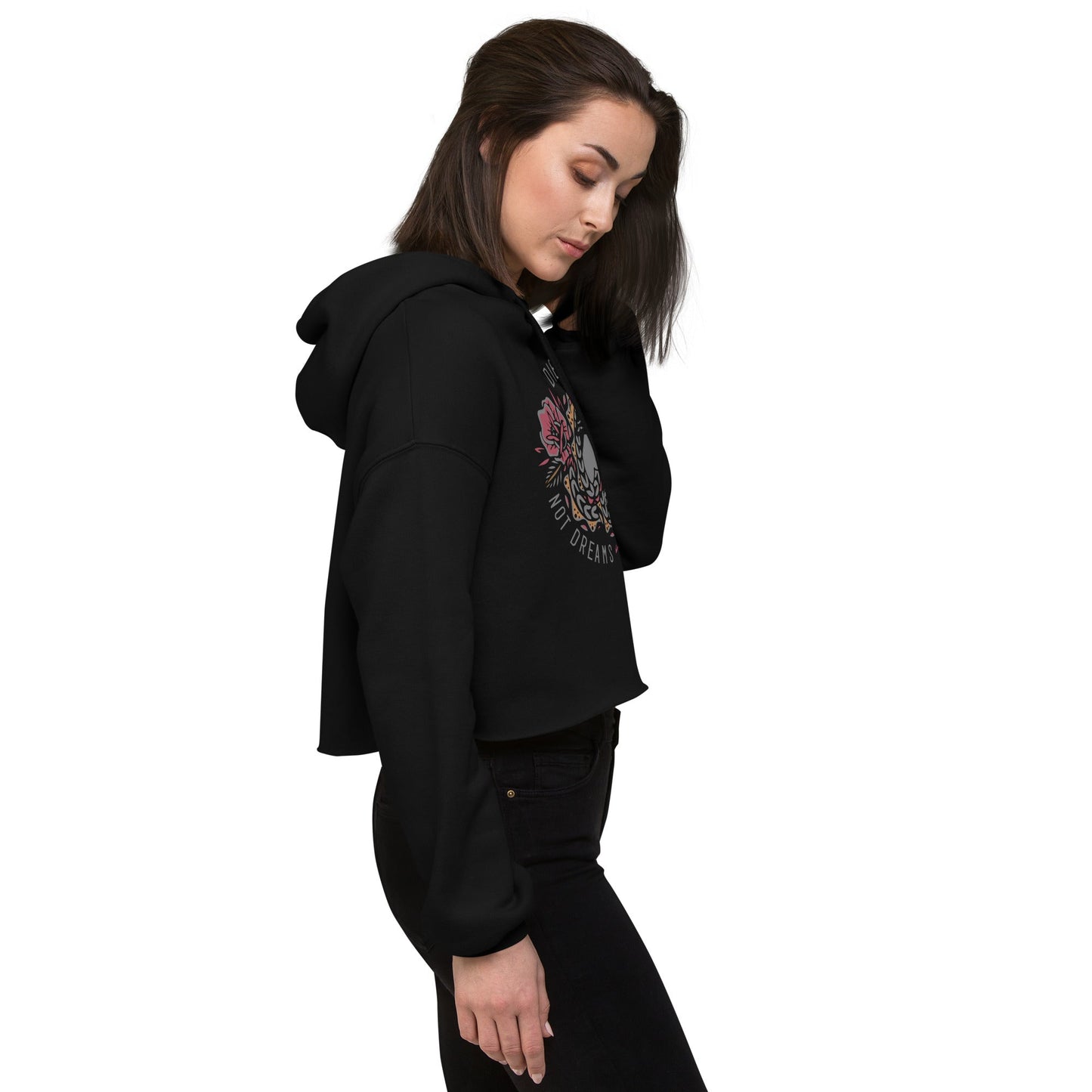 Black Cropped Hoodie for Women Soft Long Sleeve Pullover - Beauty Belliss
