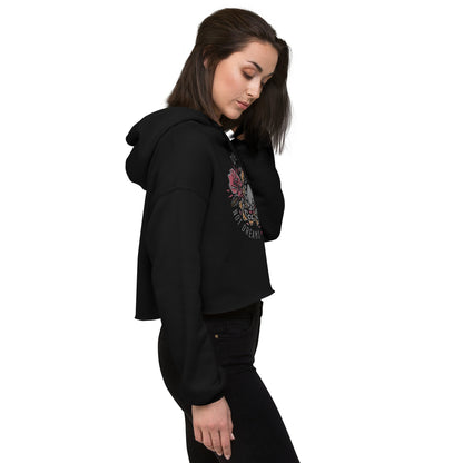 Black Cropped Hoodie for Women Soft Long Sleeve Pullover - Beauty Belliss
