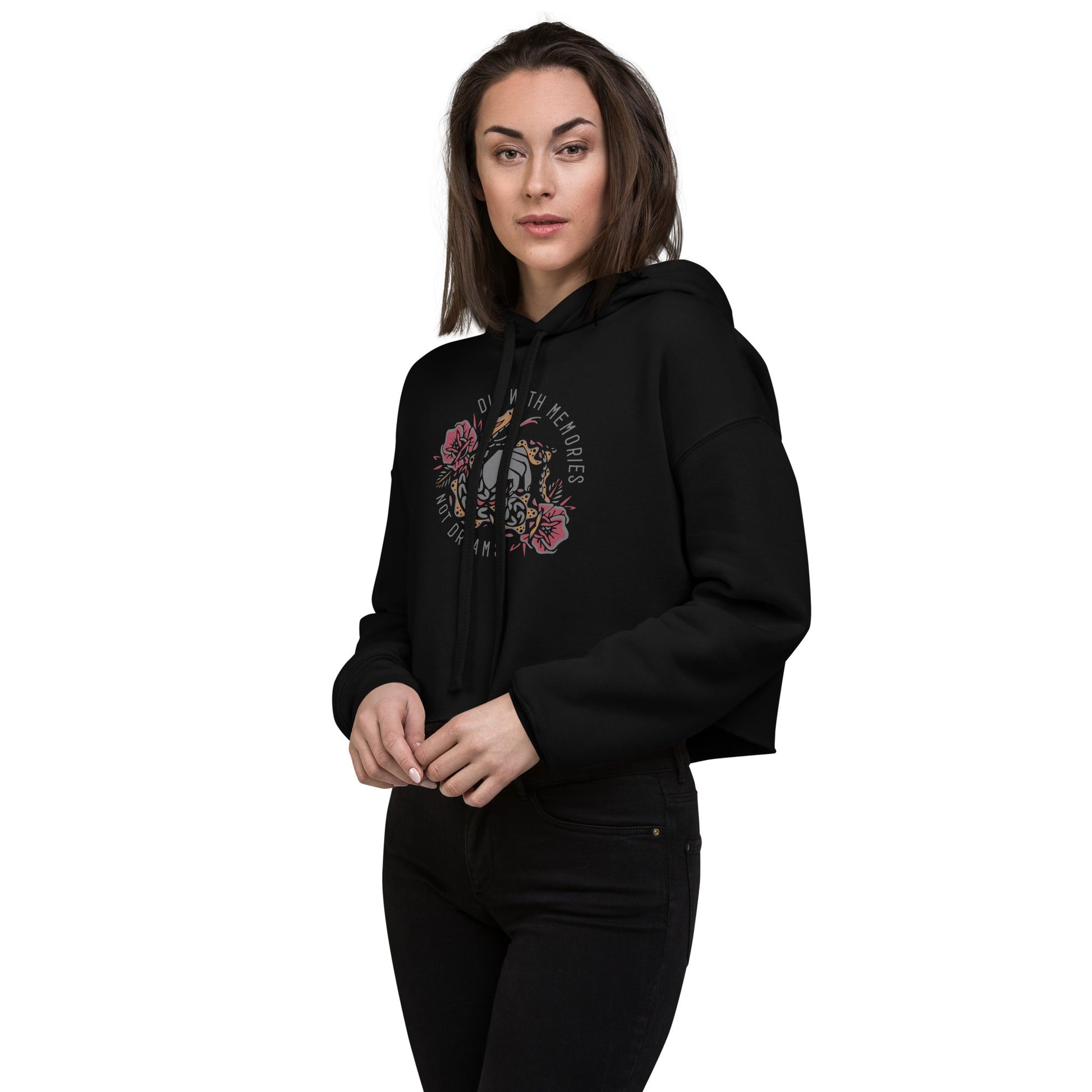 Black Cropped Hoodie for Women Soft Long Sleeve Pullover - Beauty Belliss