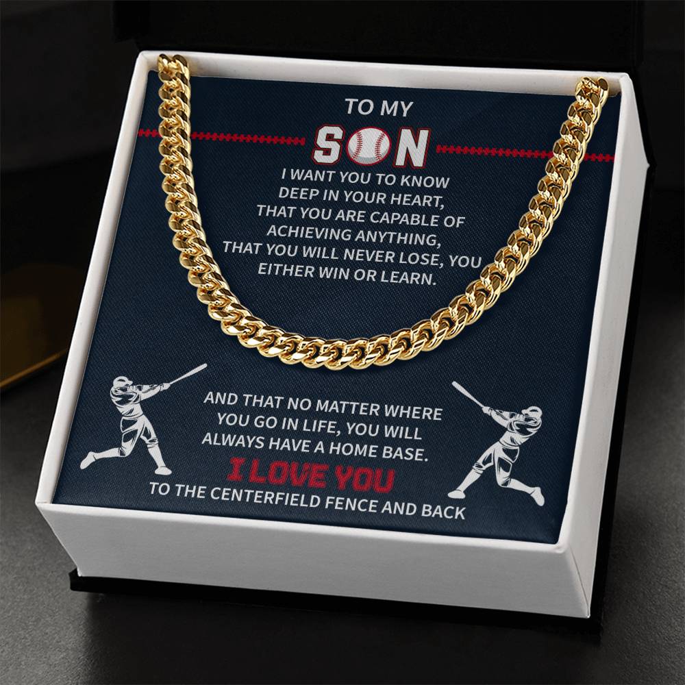 Boys Baseball Necklace Gold To My Son From Mom, Baseball Chains For Boys, Pendant Gifts Dad Player, Inspiration Jewelry Gift For Christmas Cuban Link Chain Necklaces - Beauty Belliss
