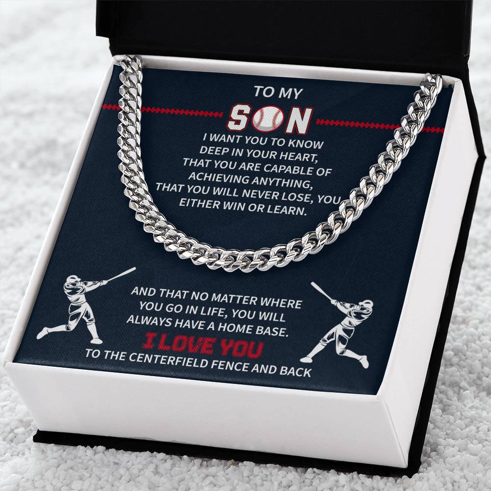 Boys Baseball Necklace Gold To My Son From Mom, Baseball Chains For Boys, Pendant Gifts Dad Player, Inspiration Jewelry Gift For Christmas Cuban Link Chain Necklaces - Beauty Belliss
