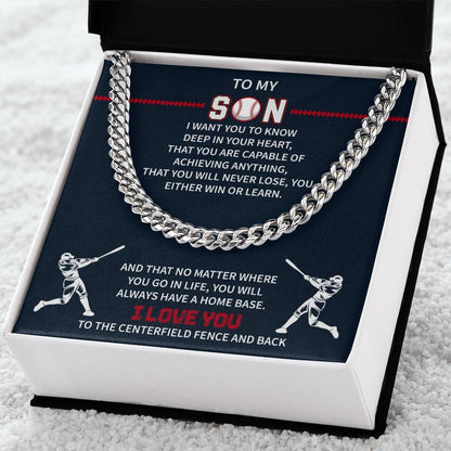 Boys Baseball Necklace Gold To My Son From Mom, Baseball Chains For Boys, Pendant Gifts Dad Player, Inspiration Jewelry Gift For Christmas Cuban Link Chain Necklaces - Beauty Belliss