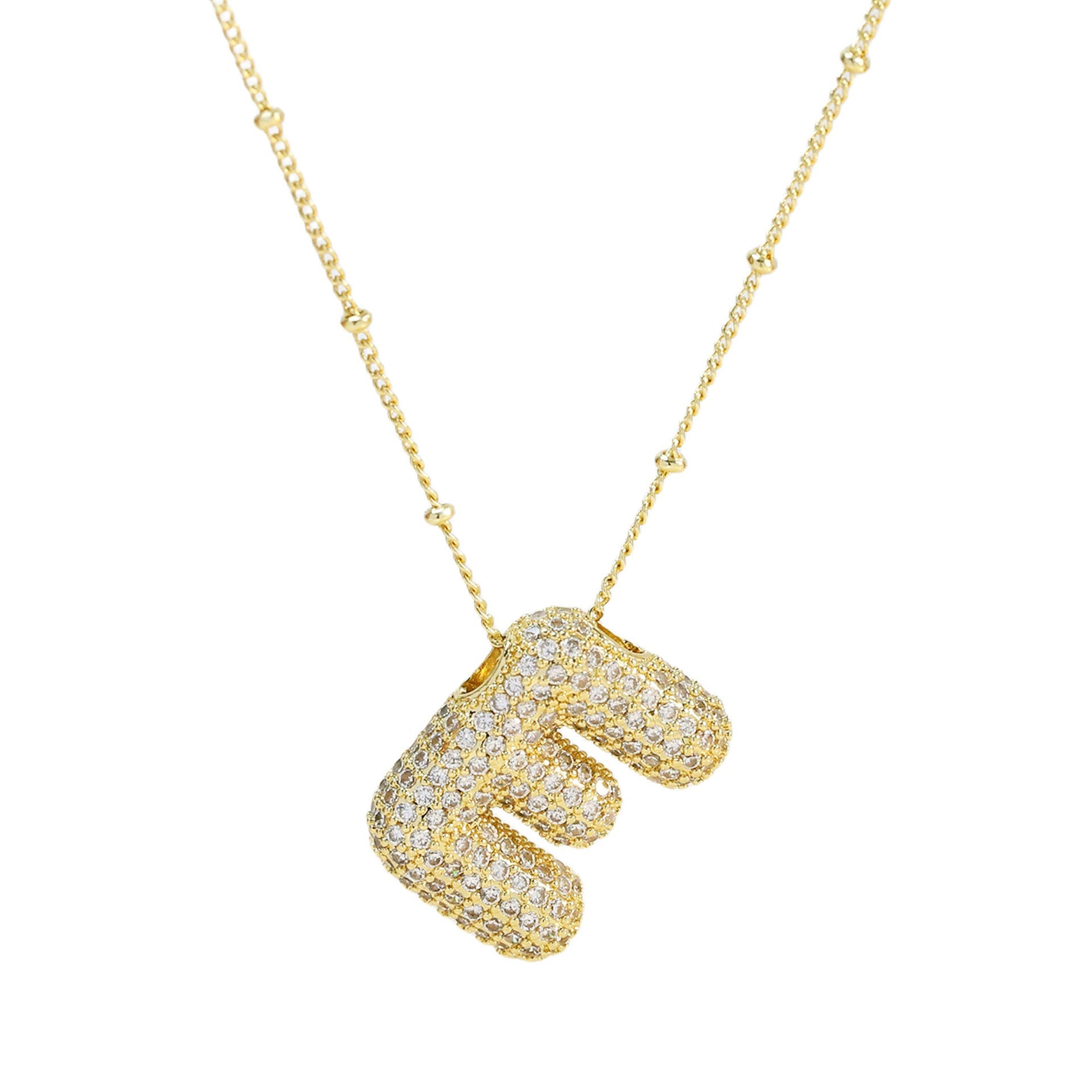 Brass Zircon Letter Pendant Necklace for Women – Personalized & Stylish - Beauty Belliss