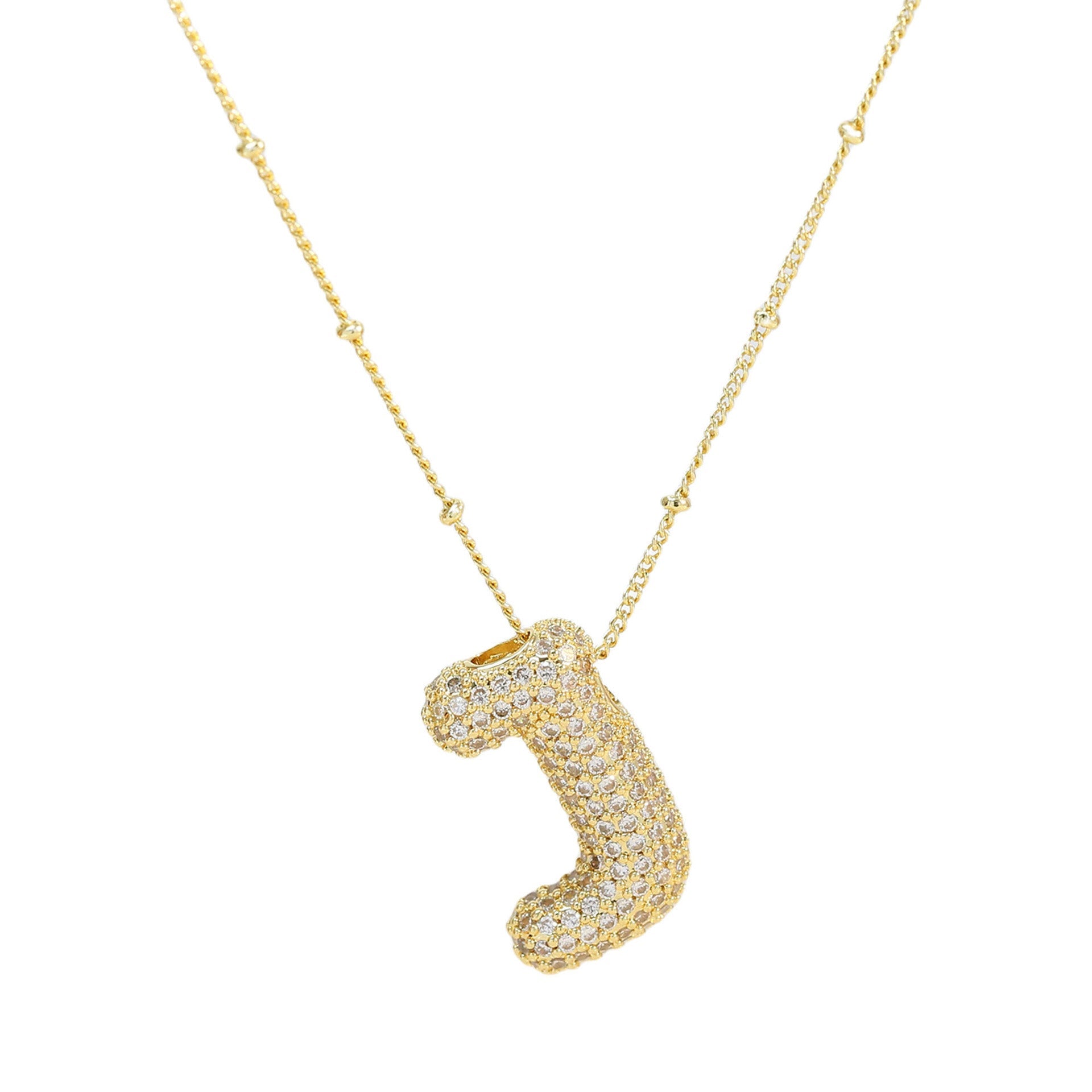 Brass Zircon Letter Pendant Necklace for Women – Personalized & Stylish - Beauty Belliss