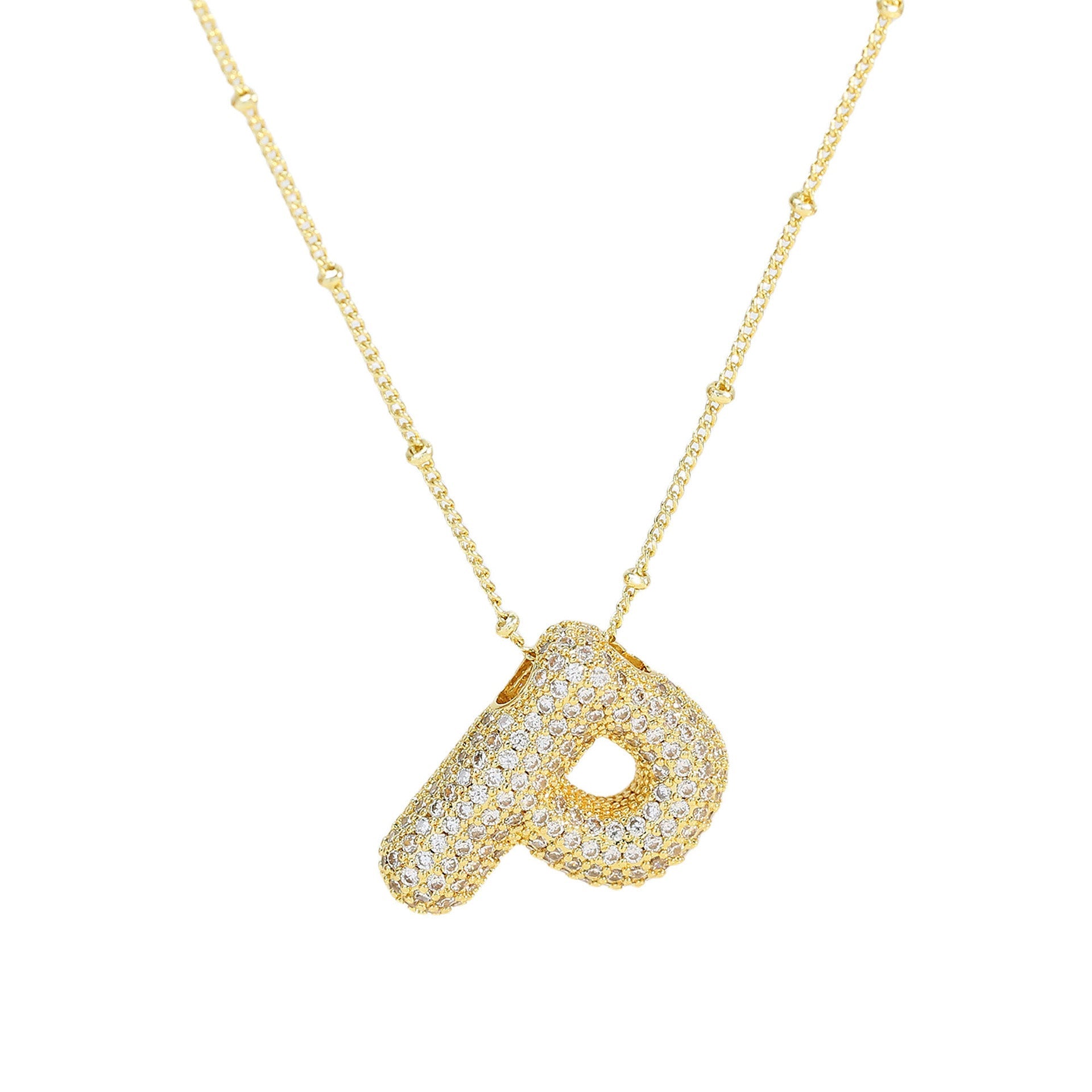Brass Zircon Letter Pendant Necklace for Women – Personalized & Stylish - Beauty Belliss