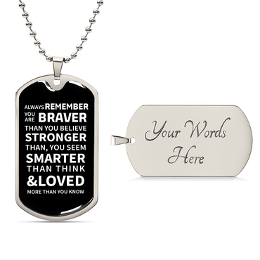 Braver Luxury Graphic Dog Tag Necklace - Beauty Belliss