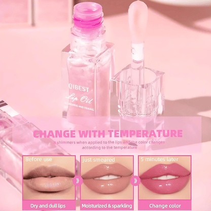 Color Changing Lip Oil, Long Lasting Nourishing Lip Glow Oil Non - sticky - Beauty Belliss