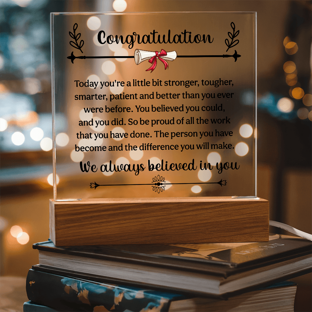 Congratulation On Your Graduation - Square Acrylic Plaque - Beauty Belliss
