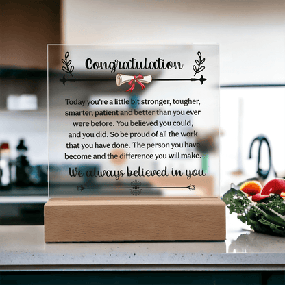 Congratulation On Your Graduation - Square Acrylic Plaque - Beauty Belliss