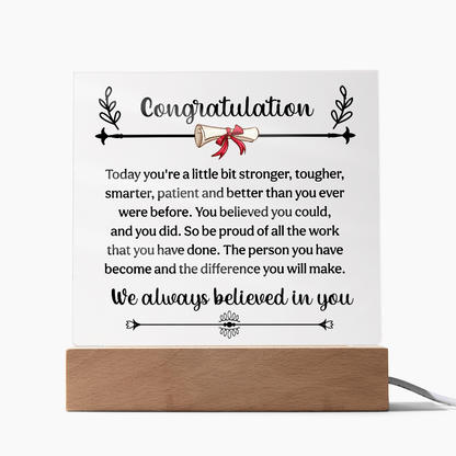Congratulation On Your Graduation - Square Acrylic Plaque - Beauty Belliss