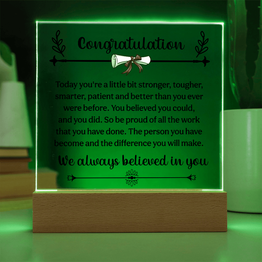 Congratulation On Your Graduation - Square Acrylic Plaque - Beauty Belliss
