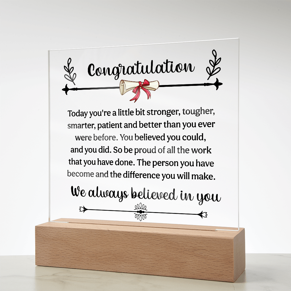 Congratulation On Your Graduation - Square Acrylic Plaque - Beauty Belliss