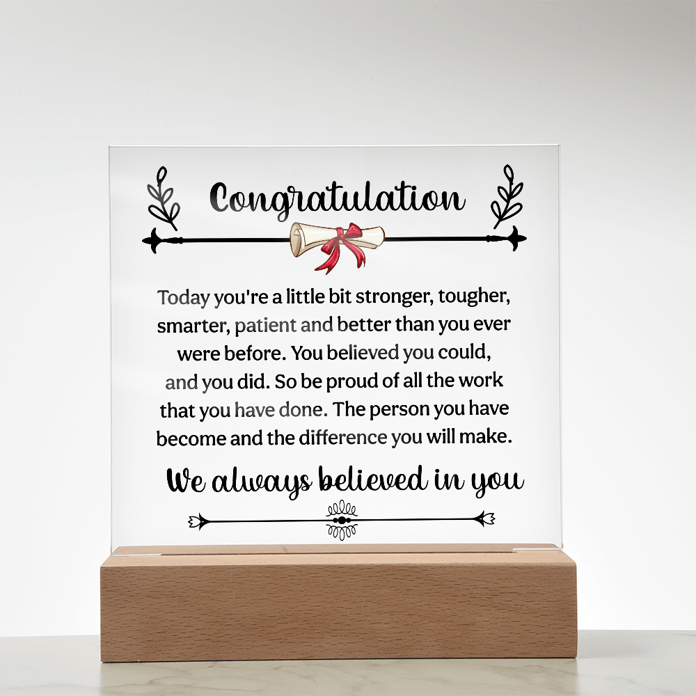 Congratulation On Your Graduation - Square Acrylic Plaque - Beauty Belliss