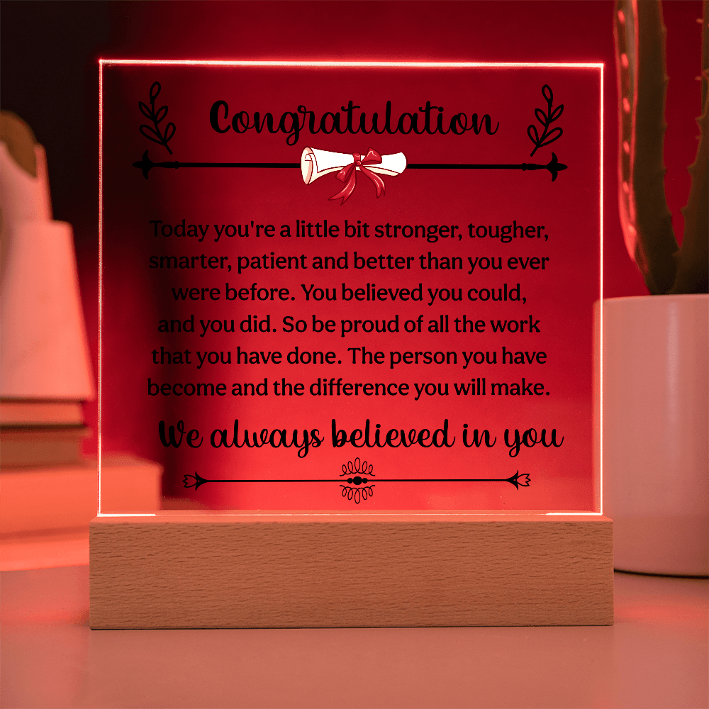 Congratulation On Your Graduation - Square Acrylic Plaque - Beauty Belliss