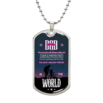 Dad Luxury Graphic Dog Tag Necklace - Beauty Belliss