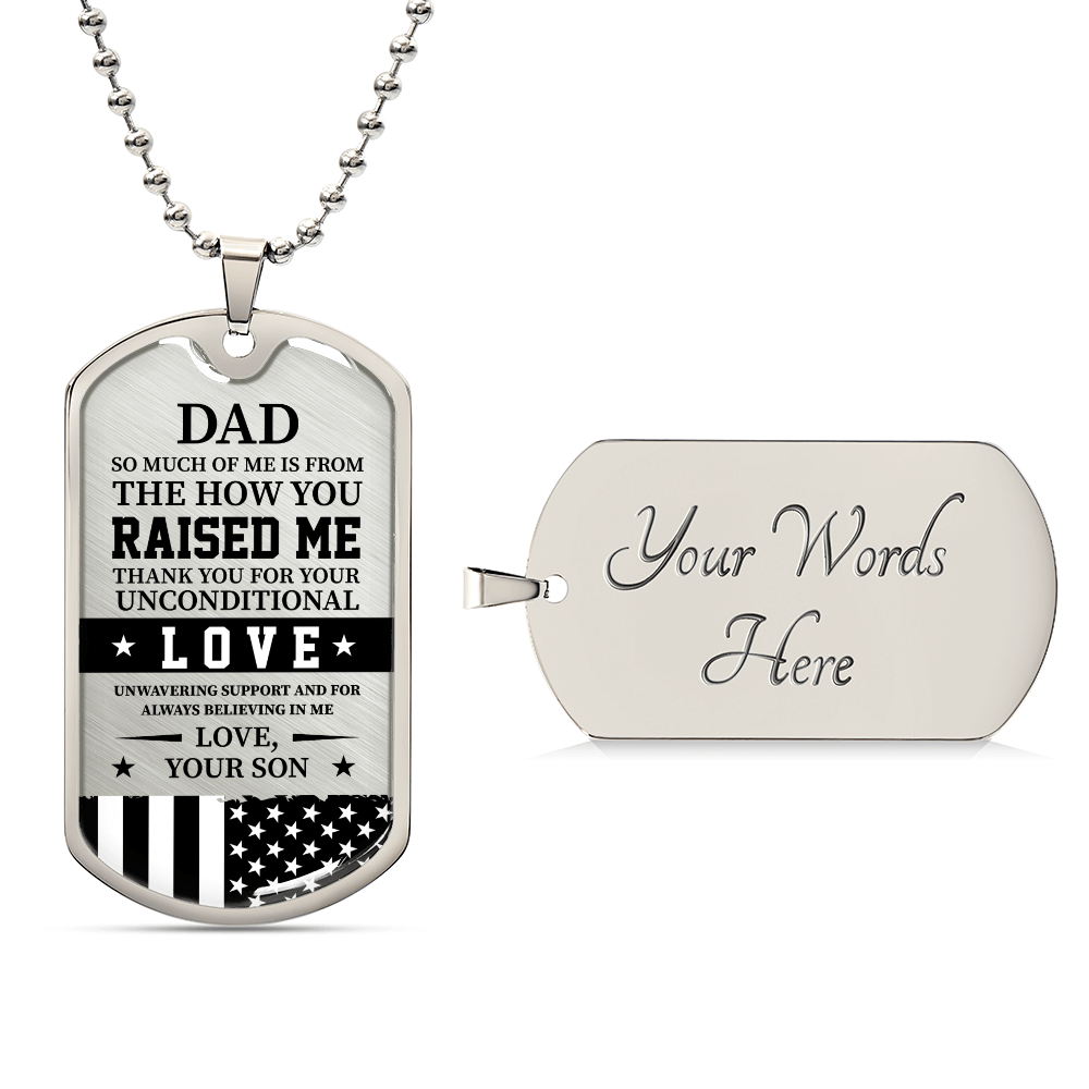 Dad Luxury Graphic Dog Tag Necklace - Beauty Belliss