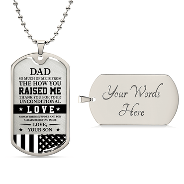 Dad Luxury Graphic Dog Tag Necklace - Beauty Belliss