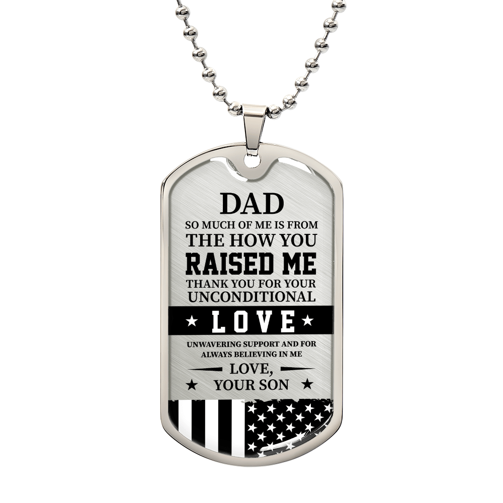 Dad Luxury Graphic Dog Tag Necklace - Beauty Belliss