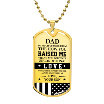 Dad Luxury Graphic Dog Tag Necklace - Beauty Belliss