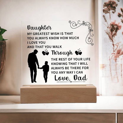 Daughter Acrylic Square Plaque - Beauty Belliss
