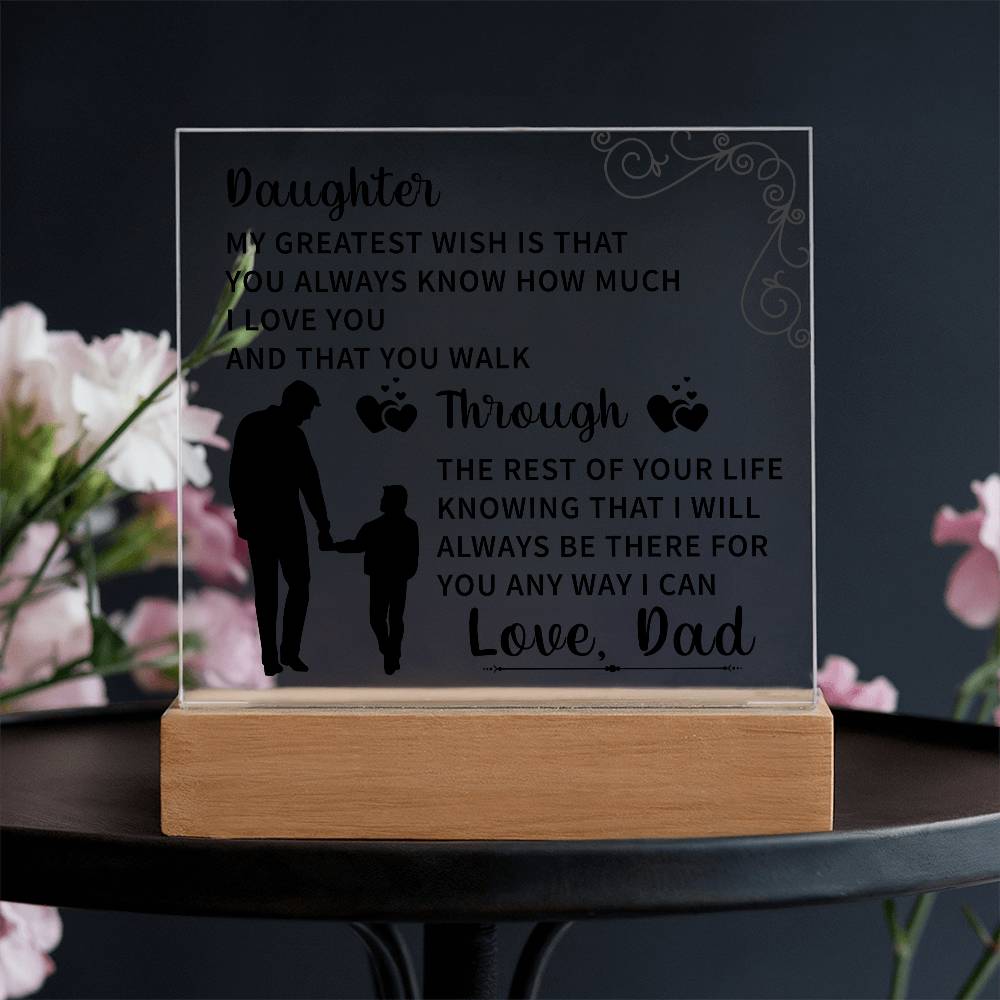 Daughter Acrylic Square Plaque - Beauty Belliss