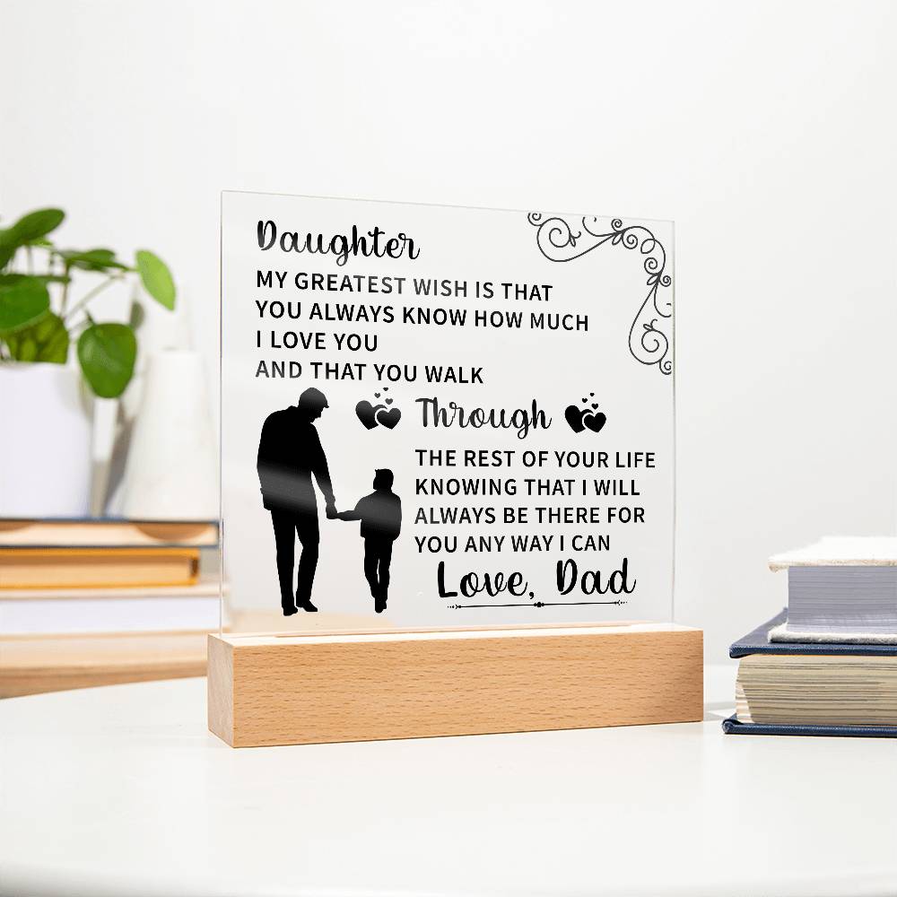 Daughter Acrylic Square Plaque - Beauty Belliss