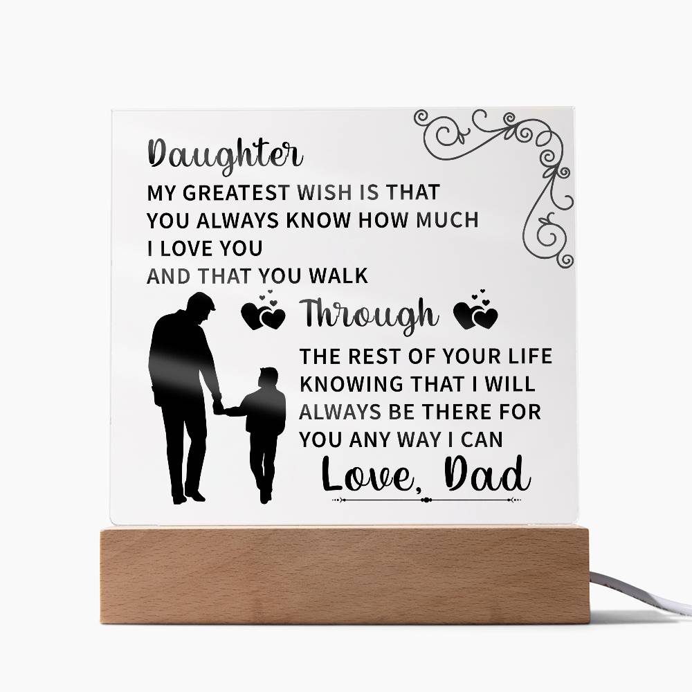 Daughter Acrylic Square Plaque - Beauty Belliss