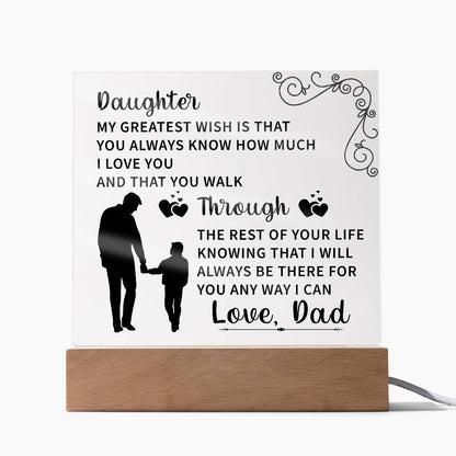 Daughter Acrylic Square Plaque - Beauty Belliss