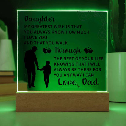Daughter Acrylic Square Plaque - Beauty Belliss