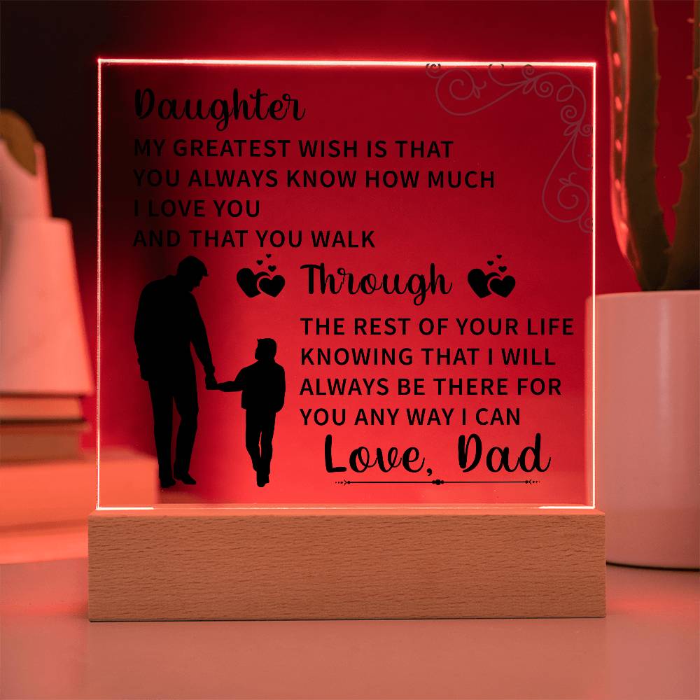 Daughter Acrylic Square Plaque - Beauty Belliss