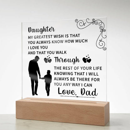 Daughter Acrylic Square Plaque - Beauty Belliss