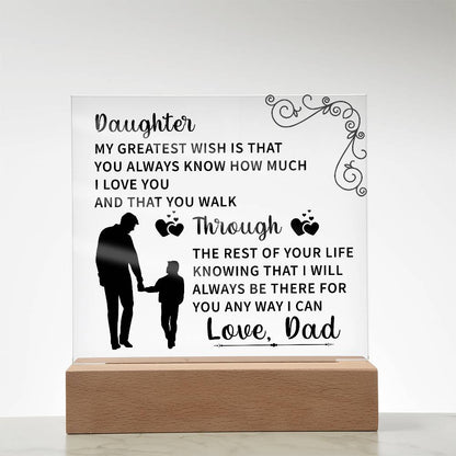 Daughter Acrylic Square Plaque - Beauty Belliss